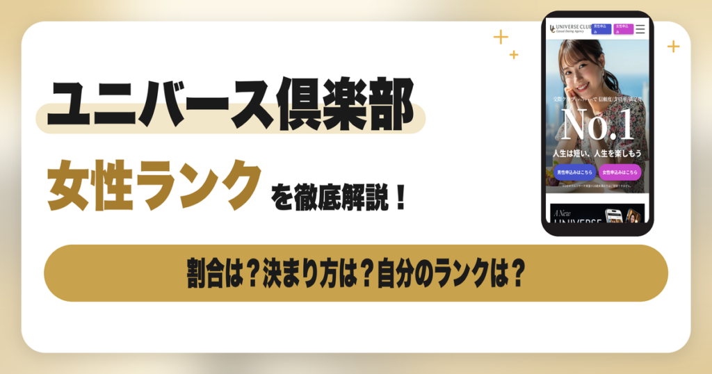 ユニバース倶楽部の女性ランクとは？割合・決まり方・自分のランクの見方